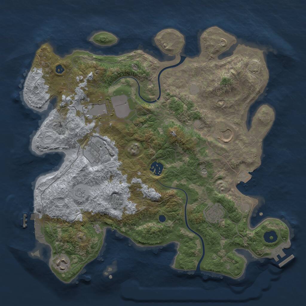 Rust Map: Procedural Map, Size: 3500, Seed: 657606819, 13 Monuments