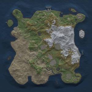 Thumbnail Rust Map: Procedural Map, Size: 3750, Seed: 330355680, 15 Monuments