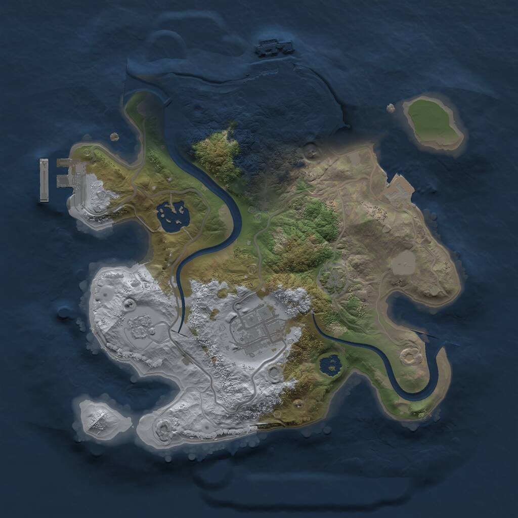 Rust Map: Procedural Map, Size: 2400, Seed: 1393776696, 7 Monuments