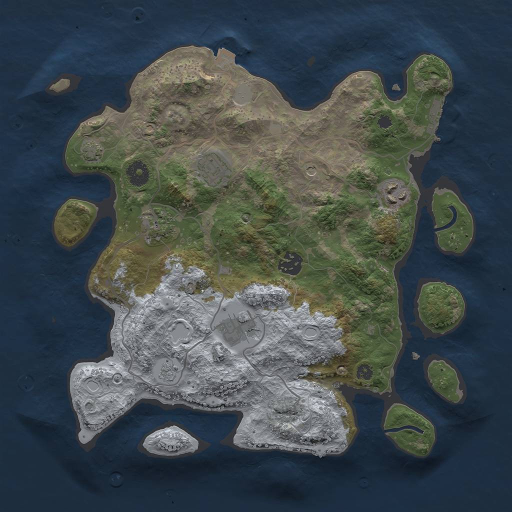 Rust Map: Procedural Map, Size: 3250, Seed: 86586977, 12 Monuments