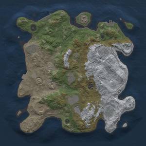 Thumbnail Rust Map: Procedural Map, Size: 3500, Seed: 2074374523, 17 Monuments