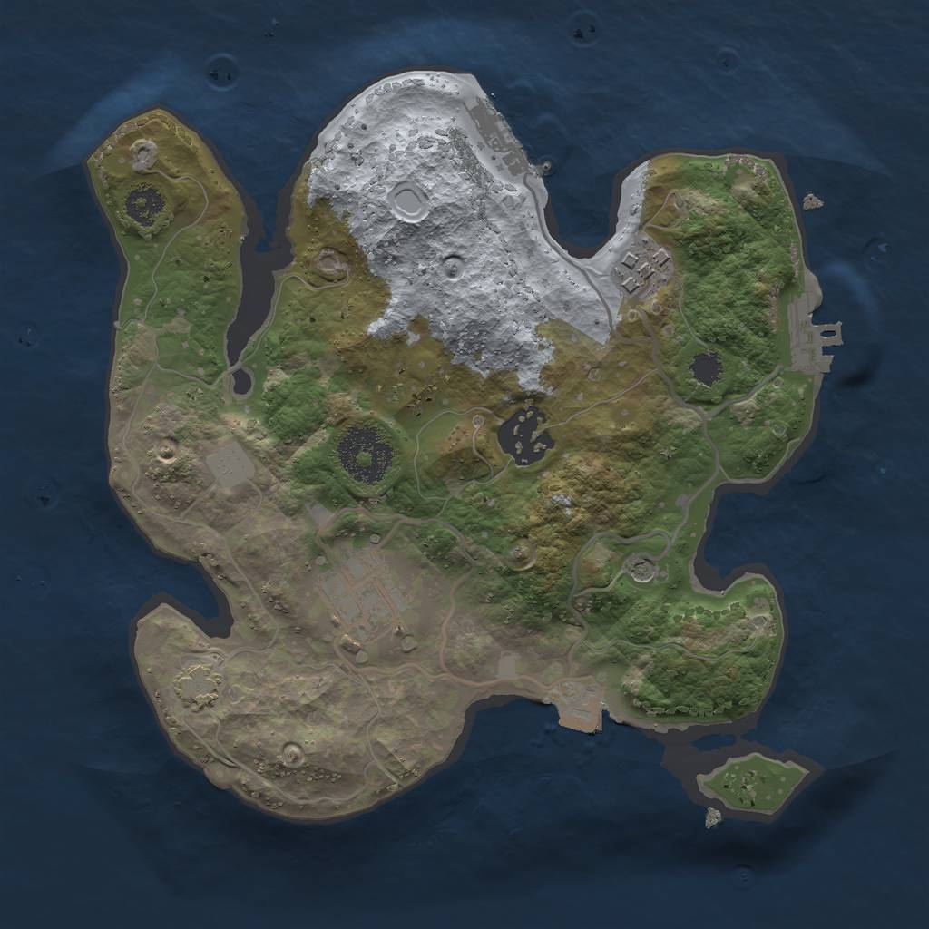 Rust Map: Procedural Map, Size: 2500, Seed: 206123320, 10 Monuments