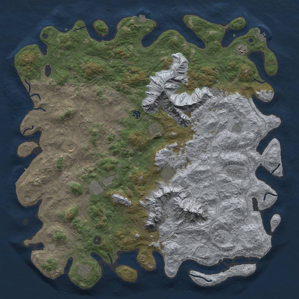 Rust Map: Procedural Map, Size: 5500, Seed: 412411212, 19 Monuments