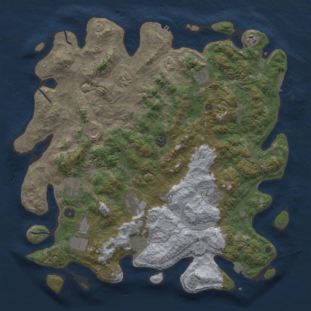 Rust Map: Procedural Map, Size: 4500, Seed: 1808940870, 19 Monuments