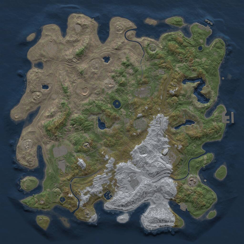 Rust Map: Procedural Map, Size: 4500, Seed: 1808940870, 16 Monuments