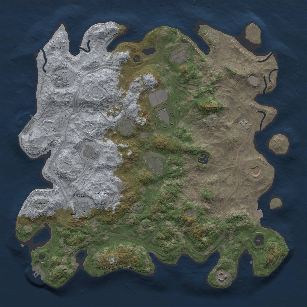 Rust Map: Procedural Map, Size: 4250, Seed: 1827187767, 19 Monuments