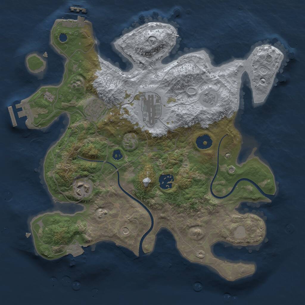 Rust Map: Procedural Map, Size: 3000, Seed: 6932410, 9 Monuments
