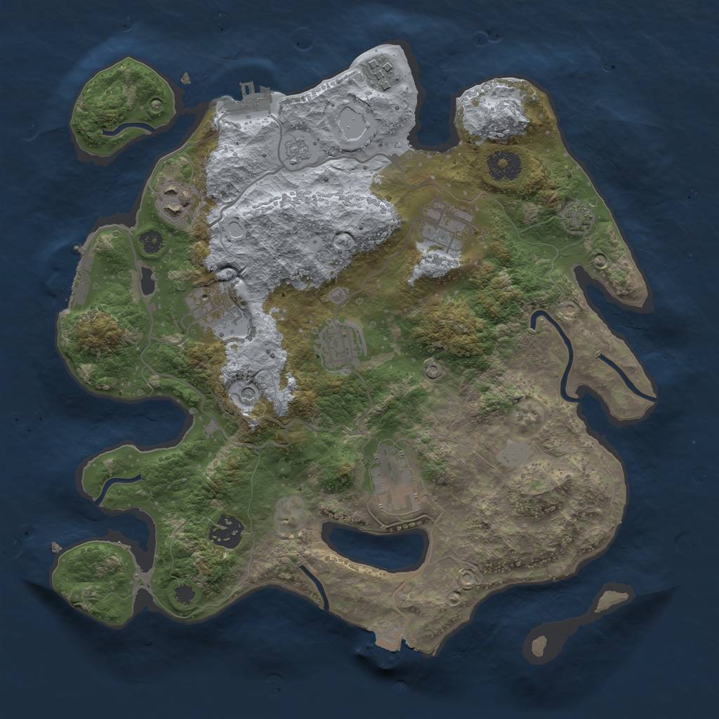 Rust Map: Procedural Map, Size: 3250, Seed: 1321689687, 15 Monuments