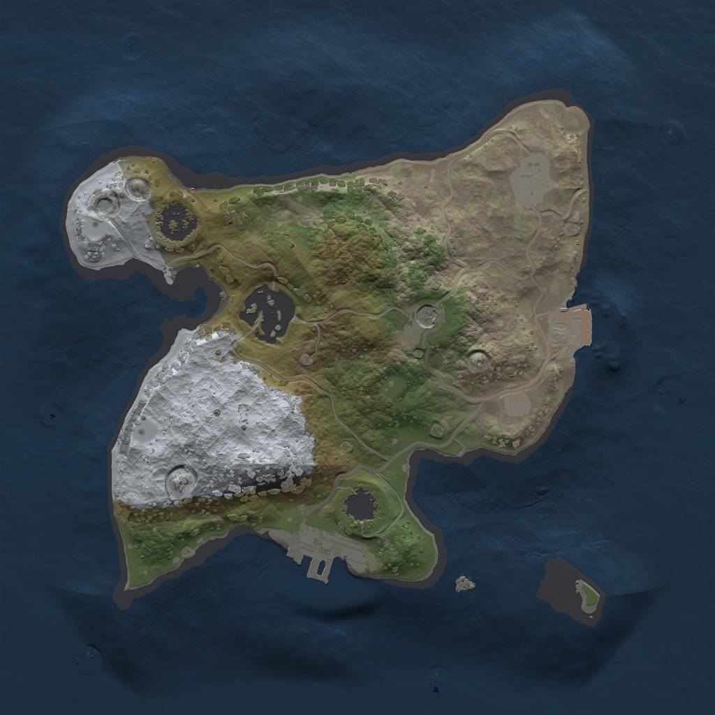 Rust Map: Procedural Map, Size: 2000, Seed: 1394139933, 6 Monuments