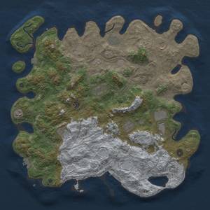 Thumbnail Rust Map: Procedural Map, Size: 4500, Seed: 517640405, 19 Monuments