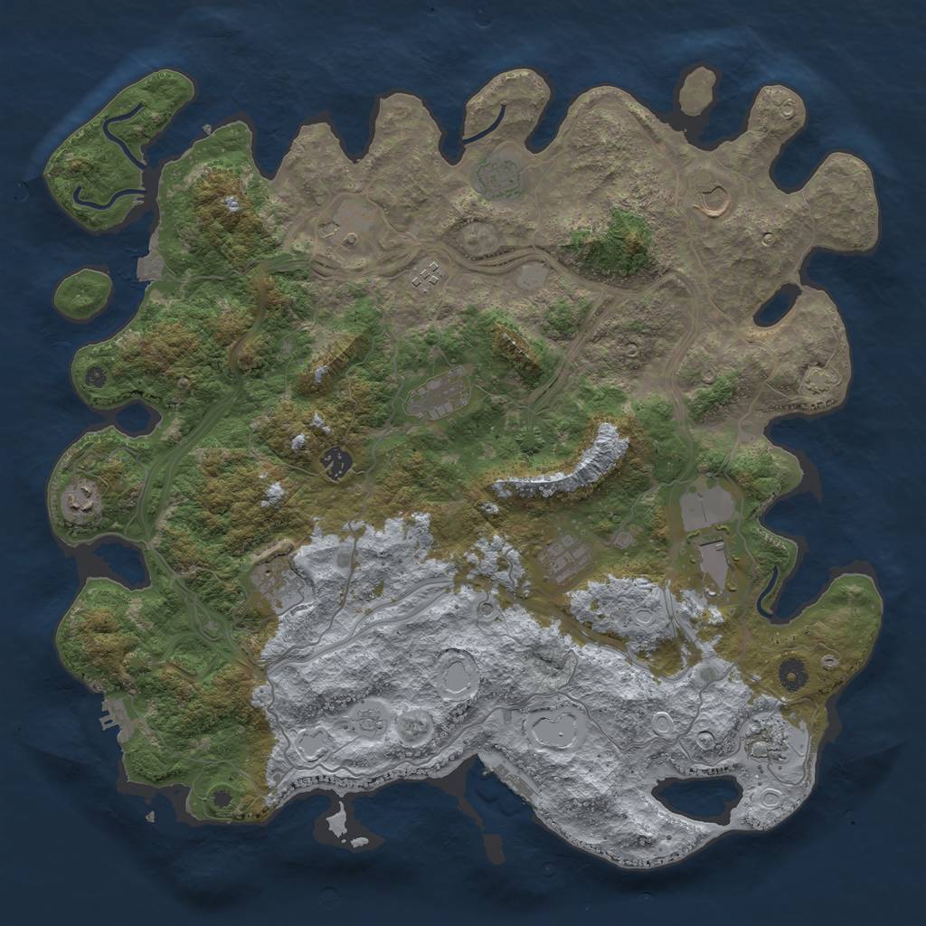 Rust Map: Procedural Map, Size: 4500, Seed: 517640405, 19 Monuments