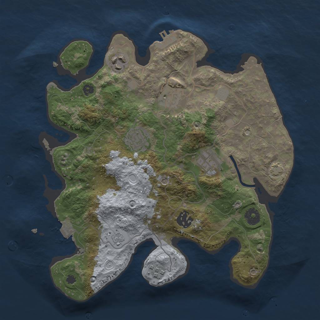 Rust Map: Procedural Map, Size: 3000, Seed: 1462469550, 13 Monuments
