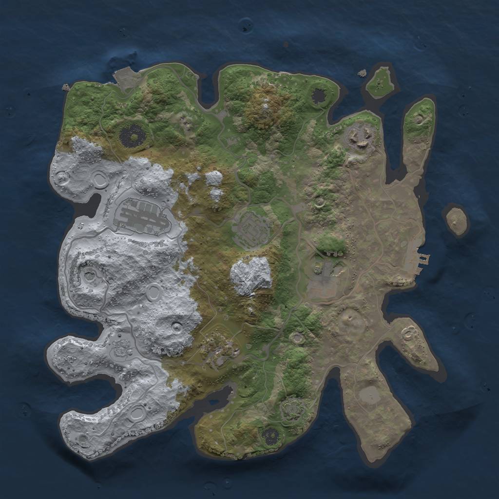 Rust Map: Procedural Map, Size: 3000, Seed: 1507385695, 12 Monuments
