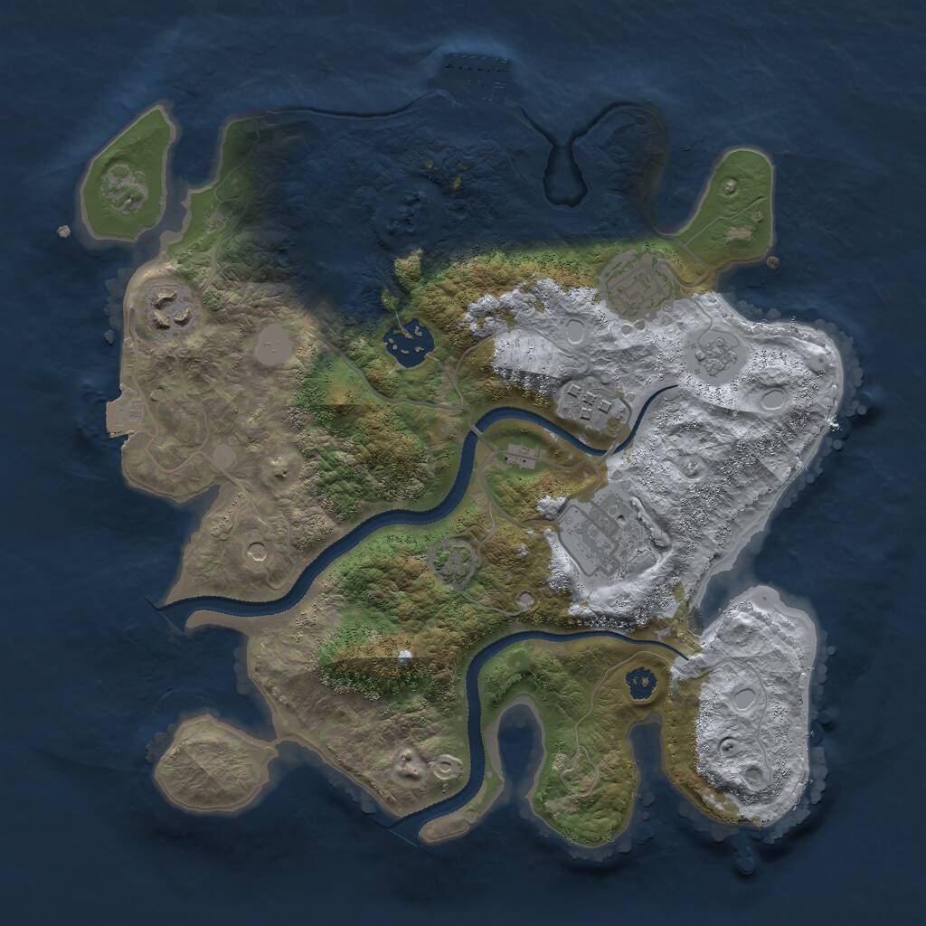 Rust Map: Procedural Map, Size: 3000, Seed: 77741767, 10 Monuments