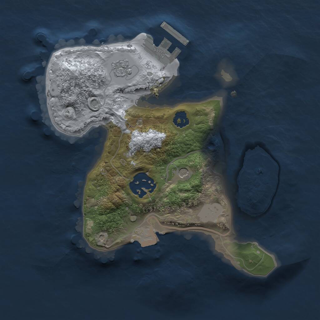 Rust Map: Procedural Map, Size: 2000, Seed: 81495037, 5 Monuments