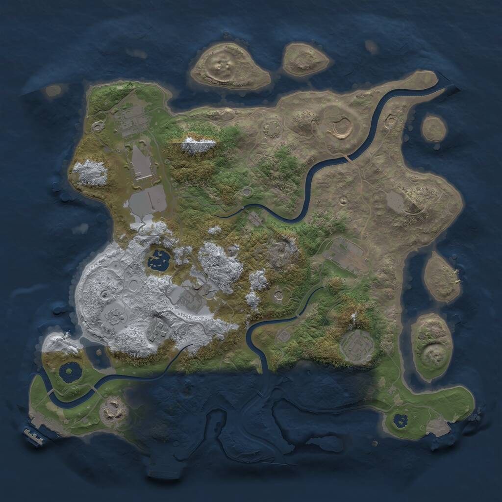 Rust Map: Procedural Map, Size: 3500, Seed: 562696201, 15 Monuments