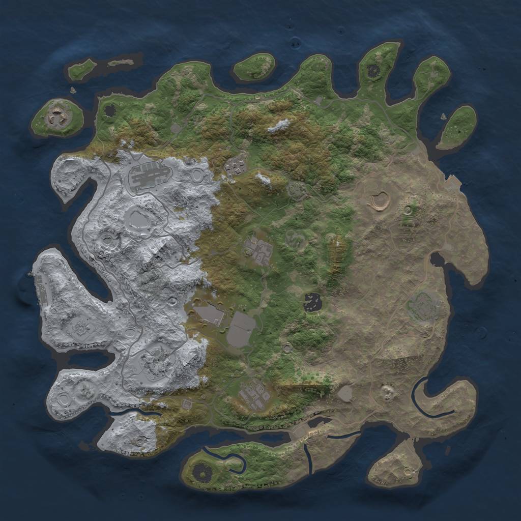 Rust Map: Procedural Map, Size: 4000, Seed: 1862524314, 17 Monuments