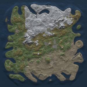 Thumbnail Rust Map: Procedural Map, Size: 5000, Seed: 113346211, 19 Monuments