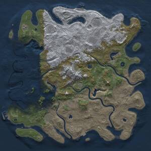 Thumbnail Rust Map: Procedural Map, Size: 5000, Seed: 113346211, 17 Monuments