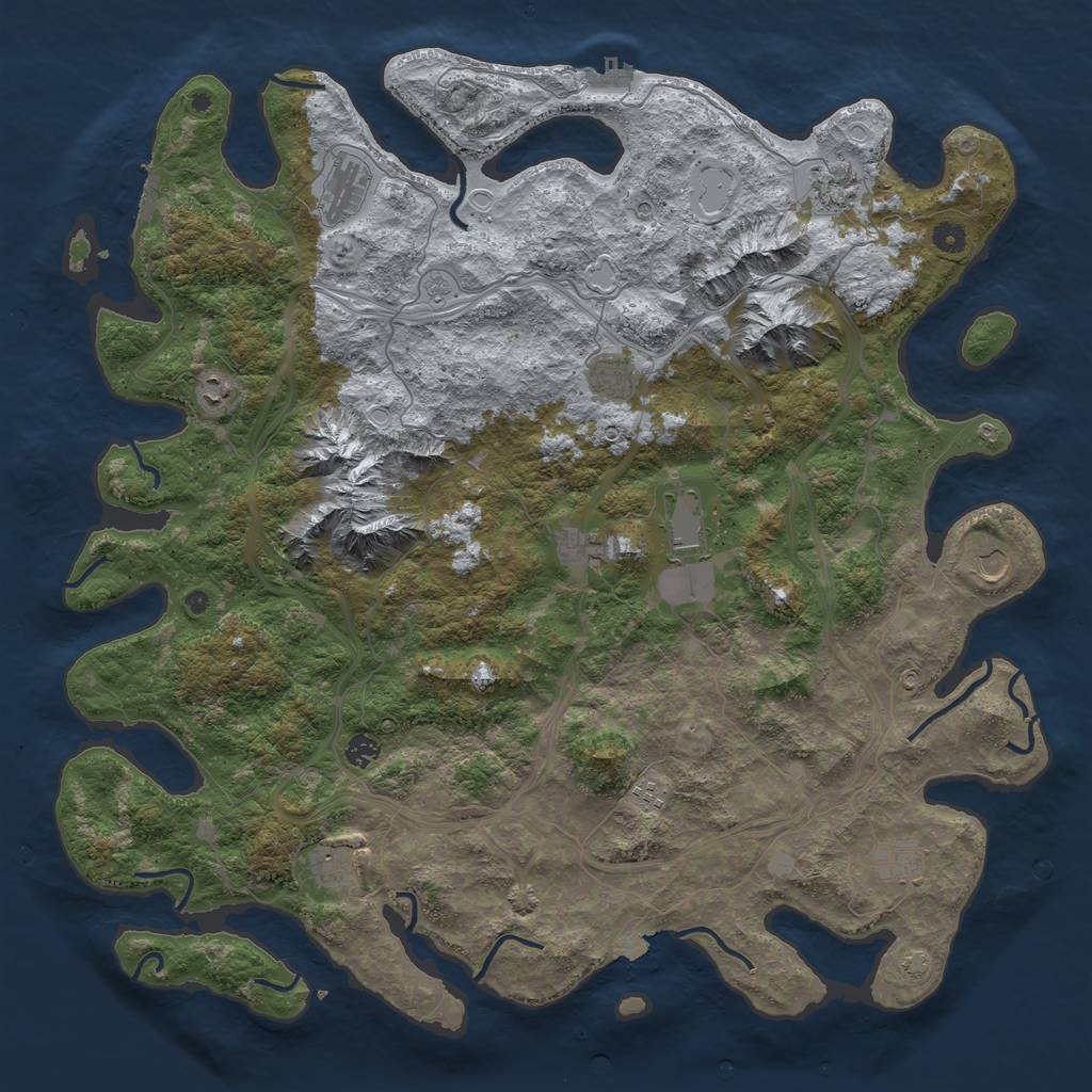 Rust Map: Procedural Map, Size: 5000, Seed: 113346211, 19 Monuments