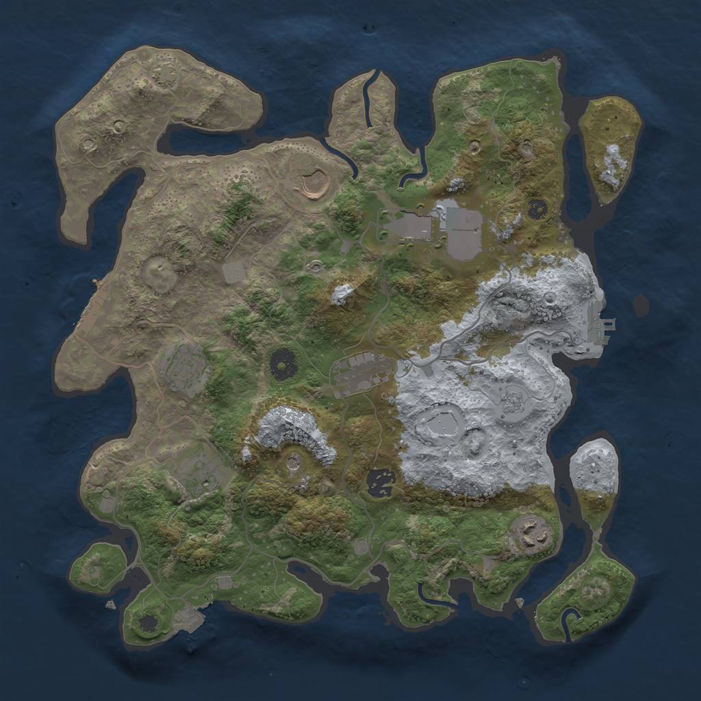 Rust Map: Procedural Map, Size: 3500, Seed: 462280539, 15 Monuments