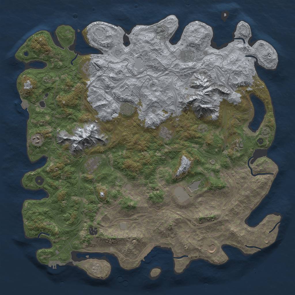 Rust Map: Procedural Map, Size: 5000, Seed: 634, 19 Monuments