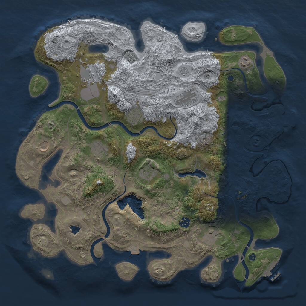 Rust Map: Procedural Map, Size: 4250, Seed: 597879246, 16 Monuments