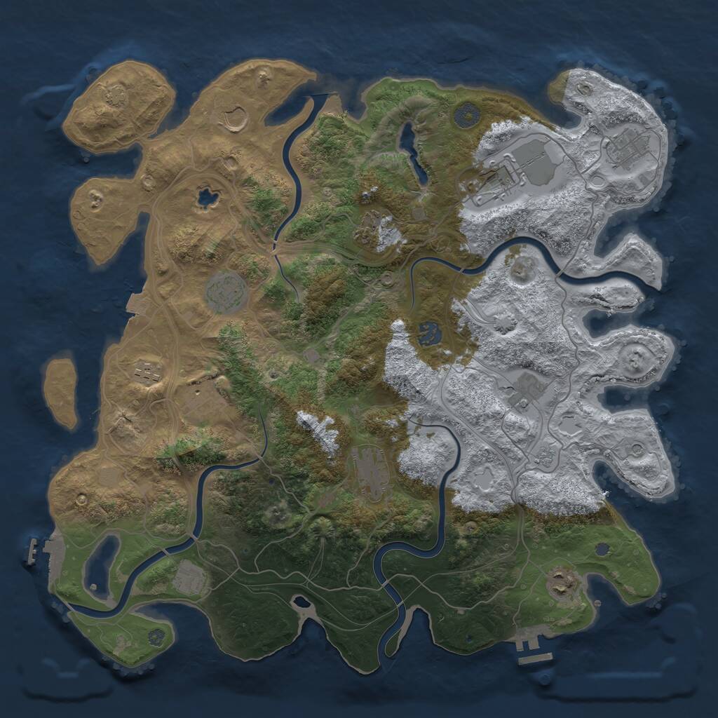 Rust Map: Procedural Map, Size: 4250, Seed: 684523795, 17 Monuments