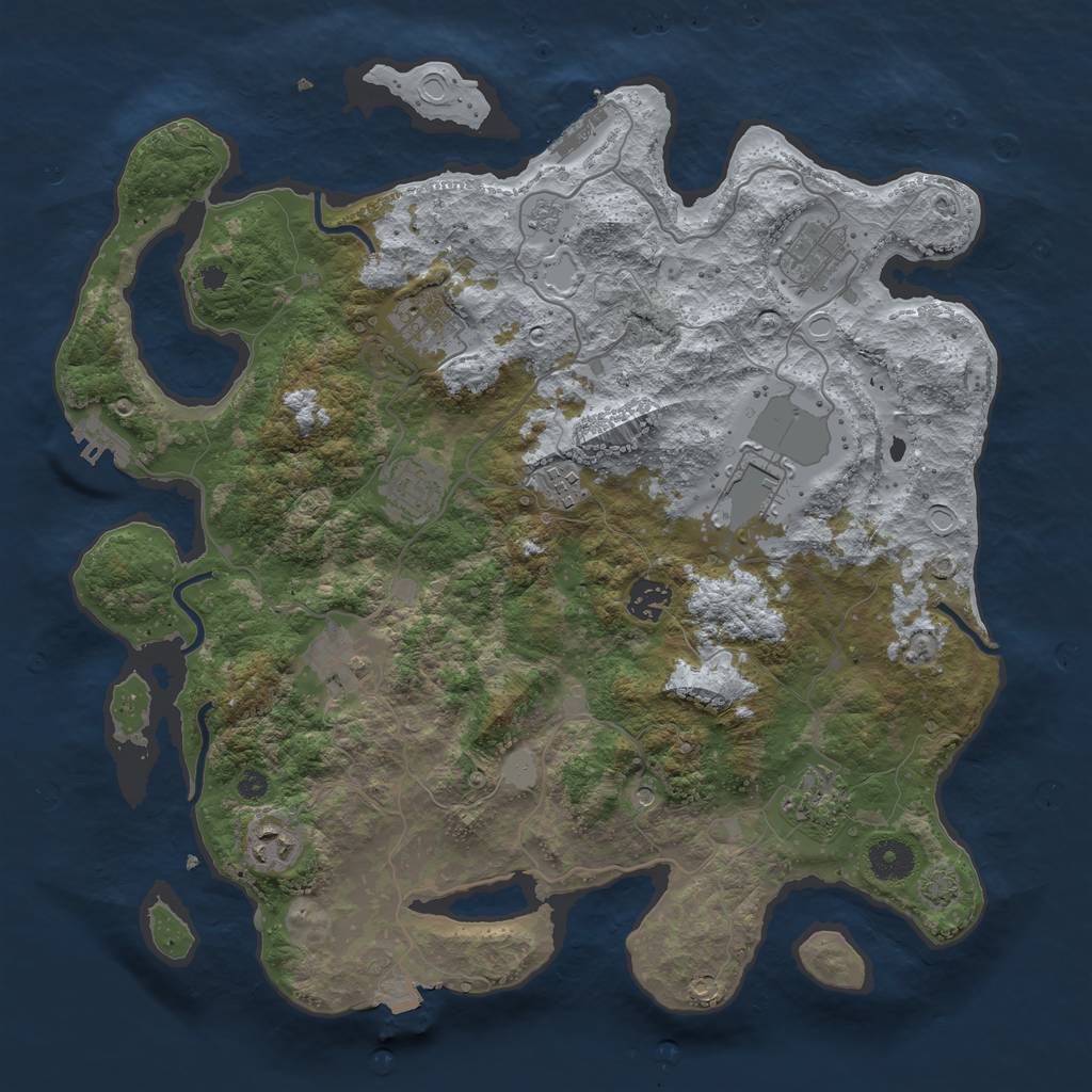 Rust Map: Procedural Map, Size: 3793, Seed: 2038, 17 Monuments