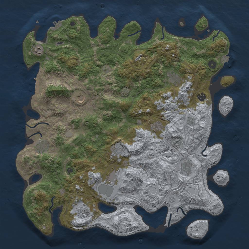 Rust Map: Procedural Map, Size: 4500, Seed: 161448295, 19 Monuments