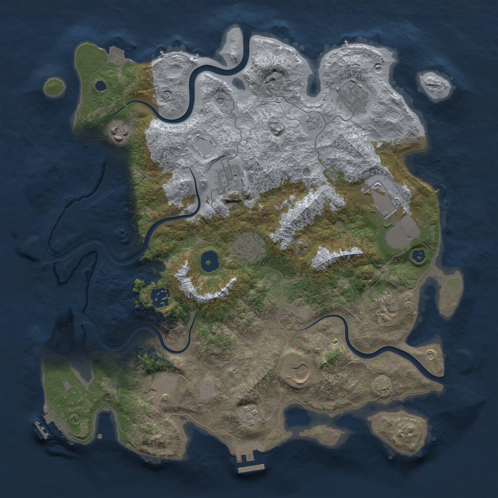 Rust Map: Procedural Map, Size: 3800, Seed: 2024010402, 16 Monuments