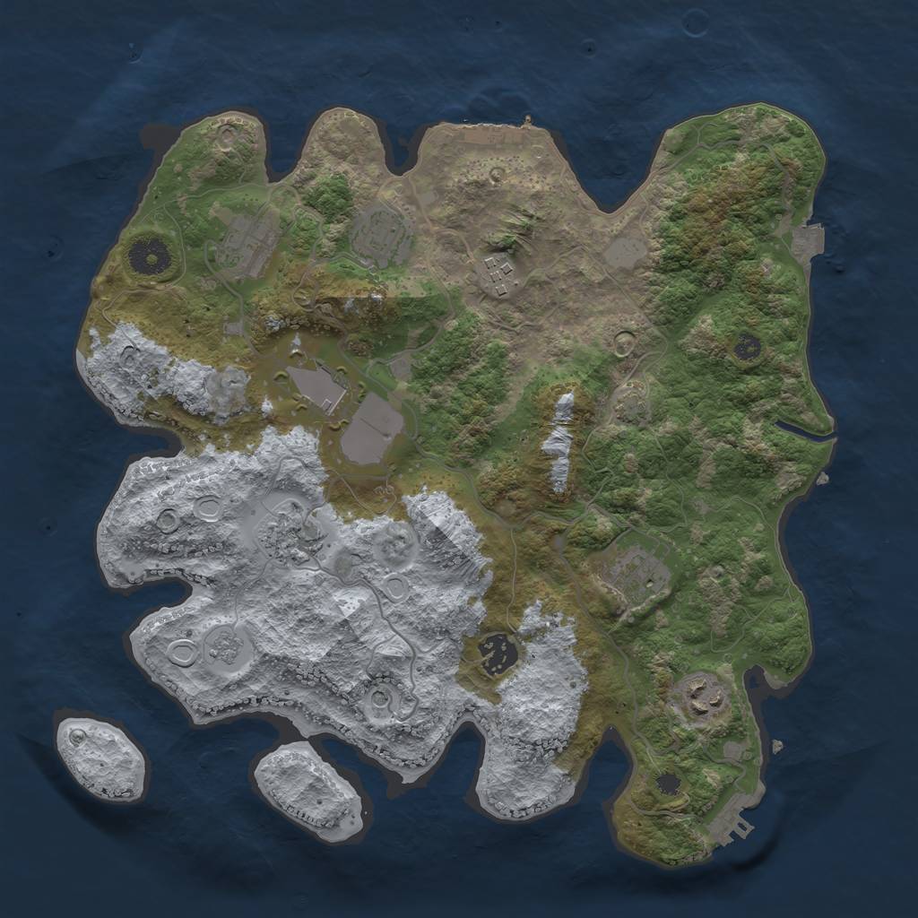 Rust Map: Procedural Map, Size: 3500, Seed: 20693962, 16 Monuments