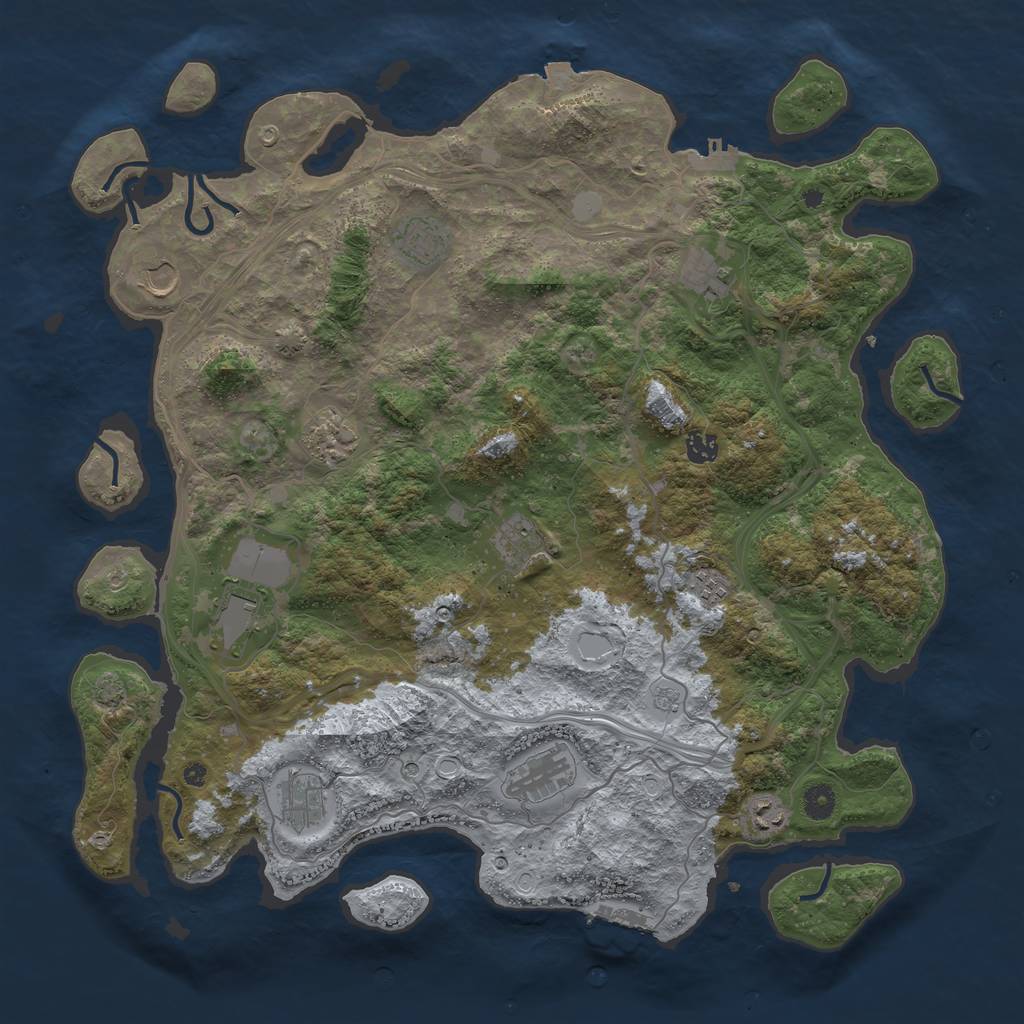Rust Map: Procedural Map, Size: 4500, Seed: 96227672, 19 Monuments