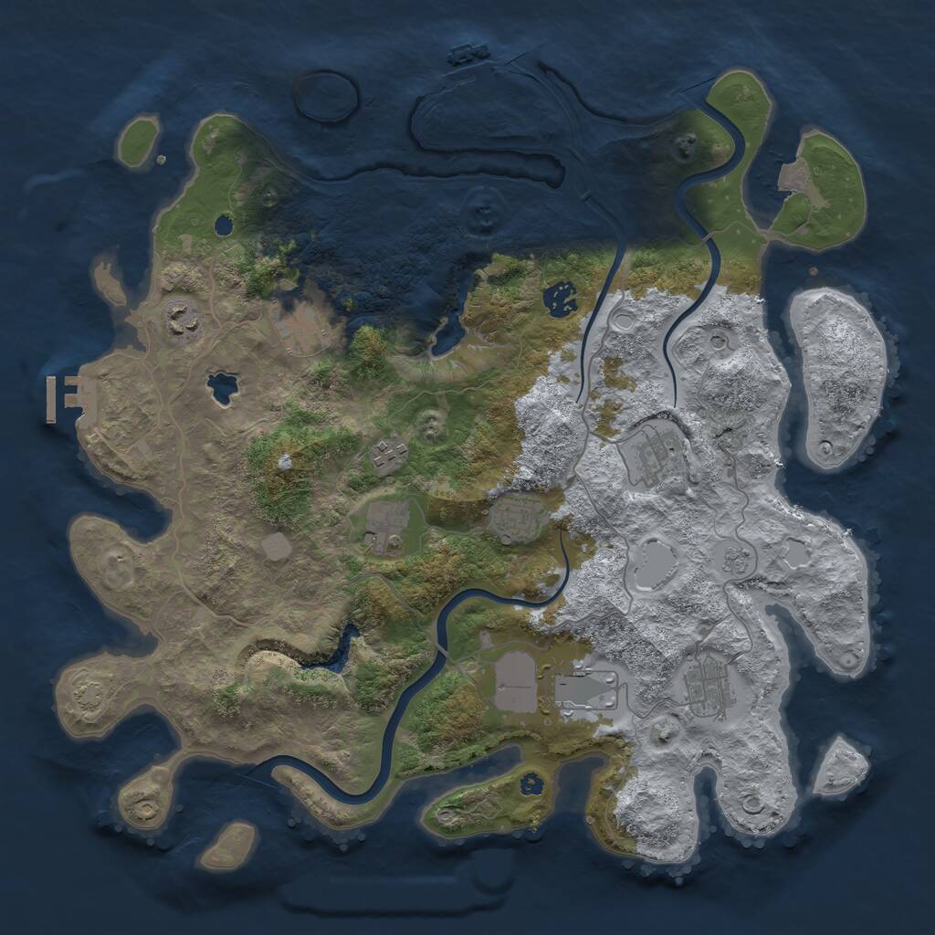Rust Map: Procedural Map, Size: 4000, Seed: 2424567, 15 Monuments