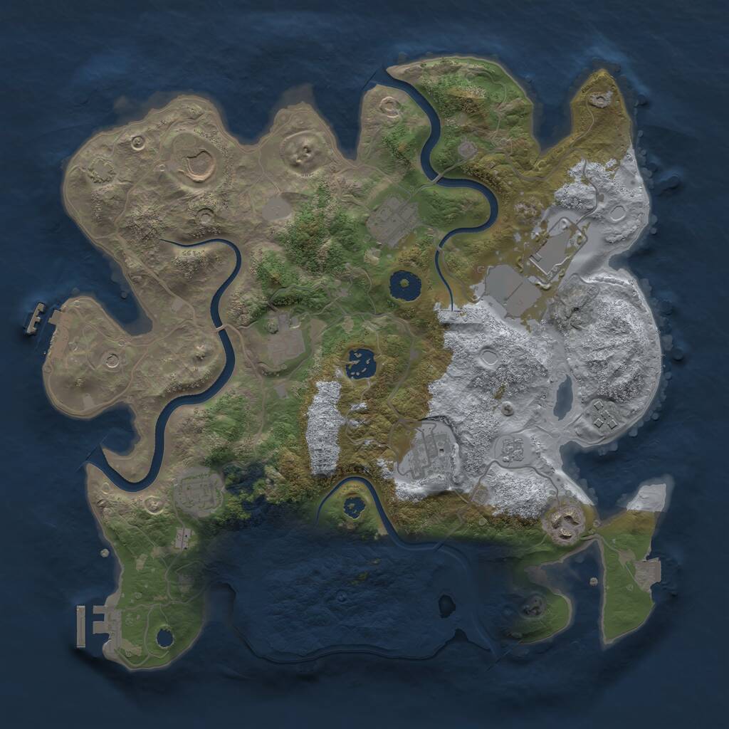 Rust Map: Procedural Map, Size: 3500, Seed: 170294008, 15 Monuments