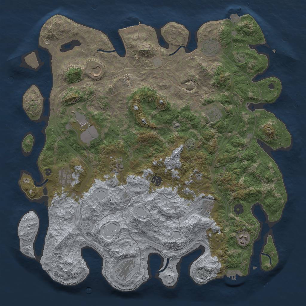 Rust Map: Procedural Map, Size: 4450, Seed: 29993, 19 Monuments