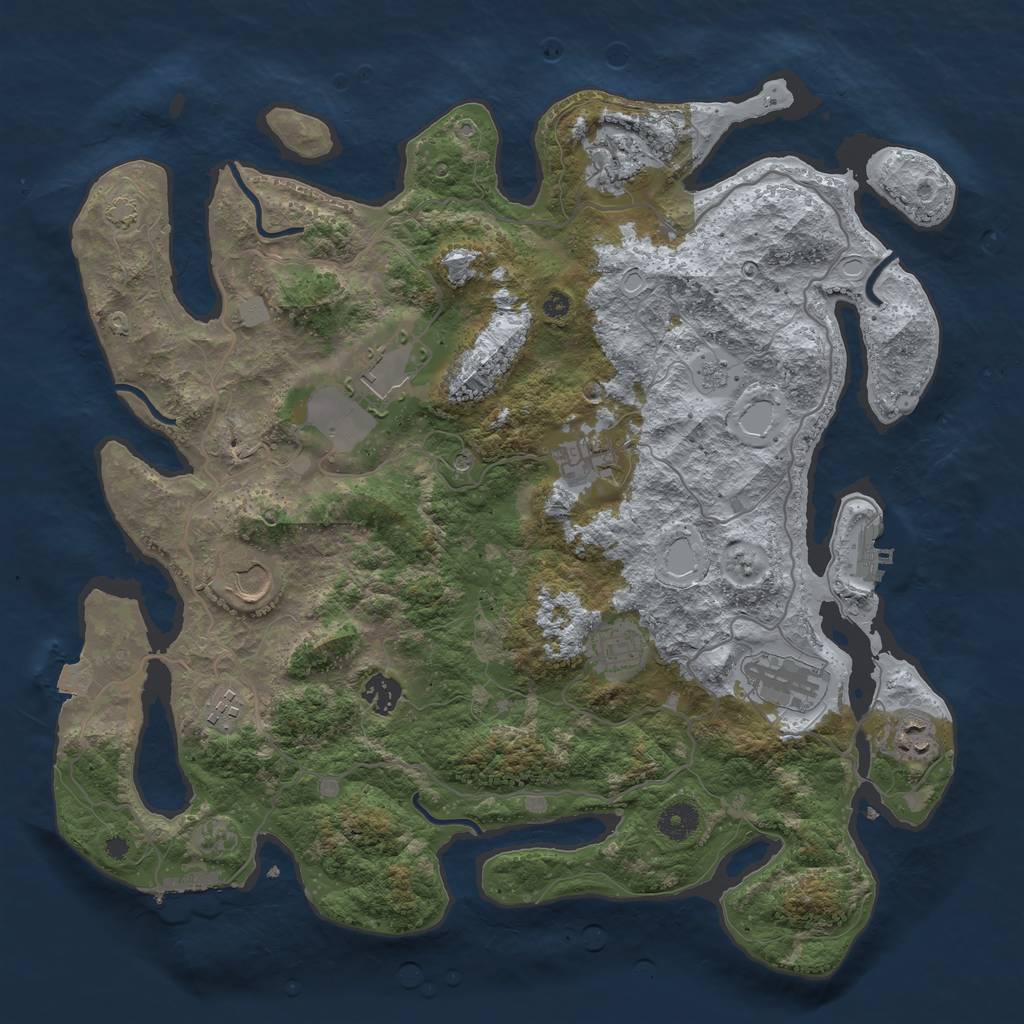Rust Map: Procedural Map, Size: 4000, Seed: 468976, 17 Monuments