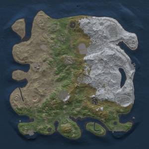 Thumbnail Rust Map: Procedural Map, Size: 3500, Seed: 917754076, 17 Monuments