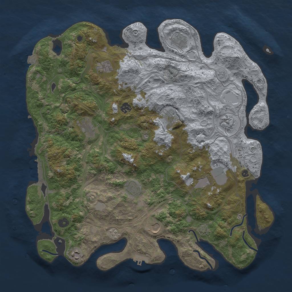 Rust Map: Procedural Map, Size: 4250, Seed: 1917991278, 19 Monuments