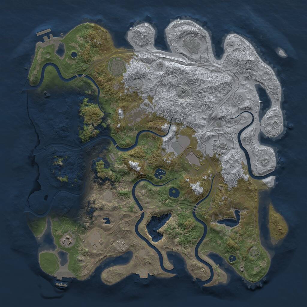 Rust Map: Procedural Map, Size: 4250, Seed: 1917991278, 15 Monuments
