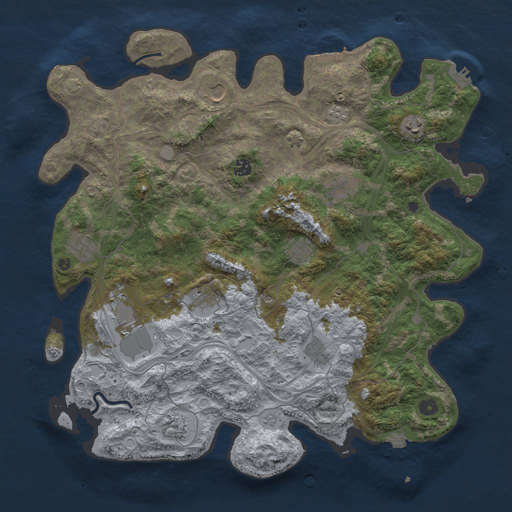 Rust Map: Procedural Map, Size: 4250, Seed: 1938769604, 19 Monuments