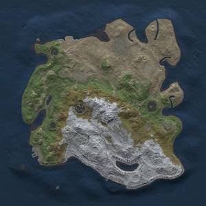 Thumbnail Rust Map: Procedural Map, Size: 3000, Seed: 915257061, 12 Monuments