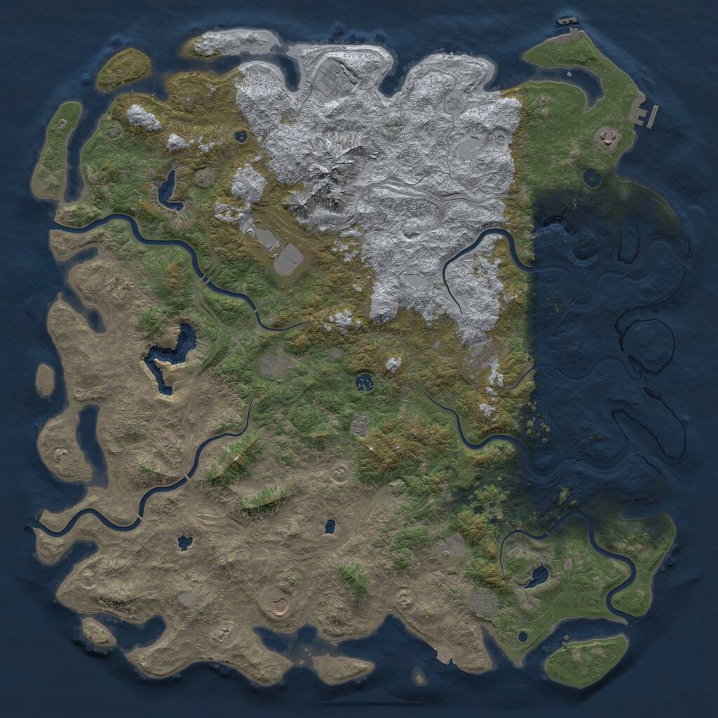 Rust Map: Procedural Map, Size: 6000, Seed: 6776, 17 Monuments
