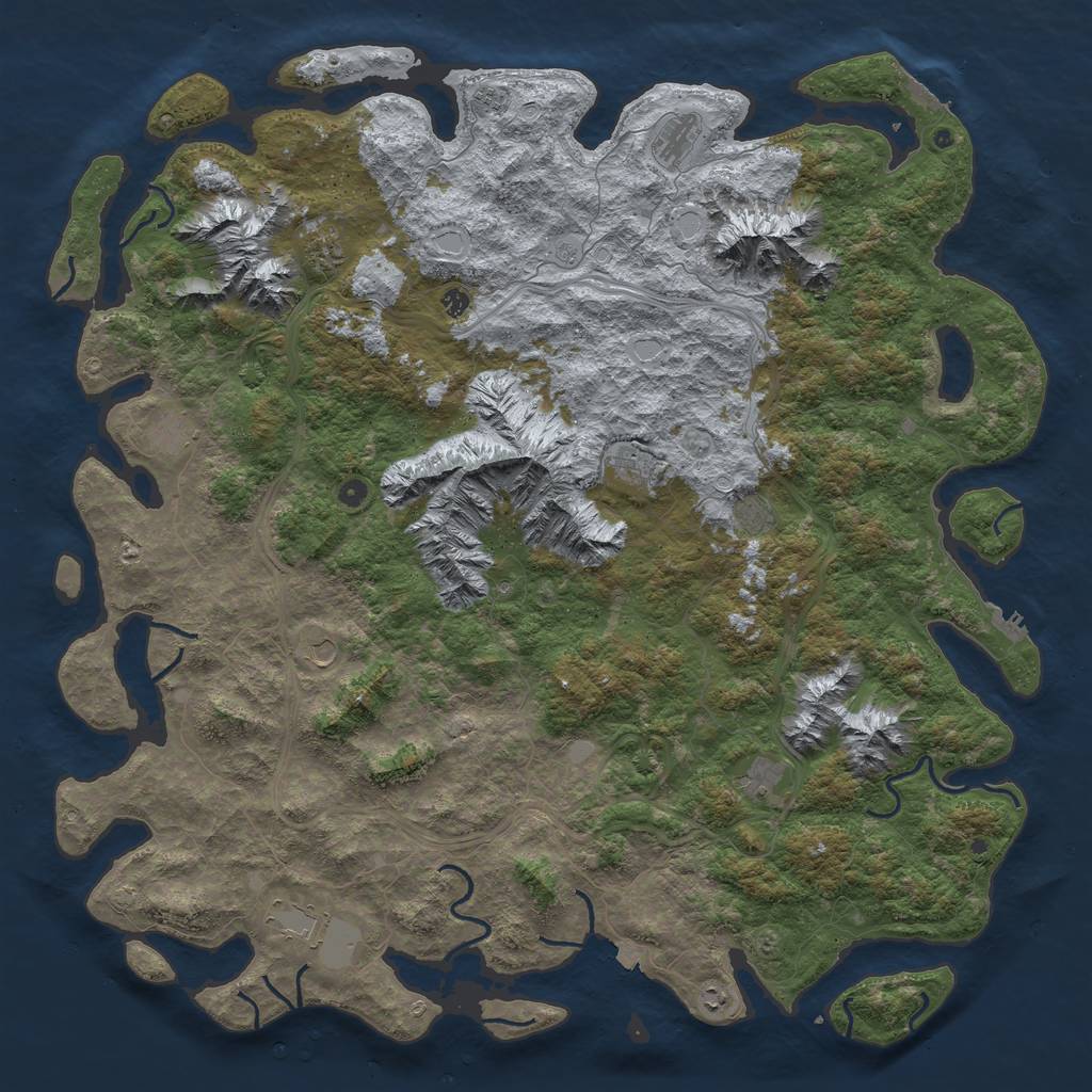 Rust Map: Procedural Map, Size: 6000, Seed: 6776, 19 Monuments
