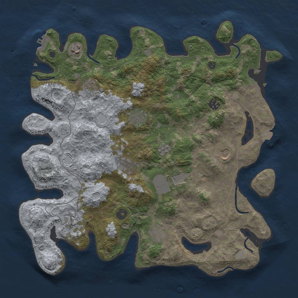 Rust Map: Procedural Map, Size: 4000, Seed: 113772768, 17 Monuments