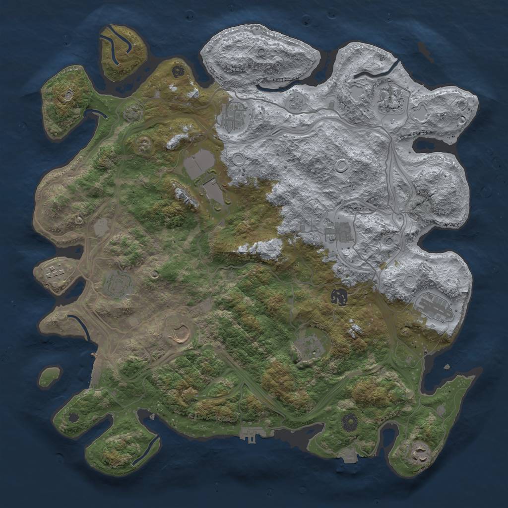 Rust Map: Procedural Map, Size: 4250, Seed: 5049559, 19 Monuments