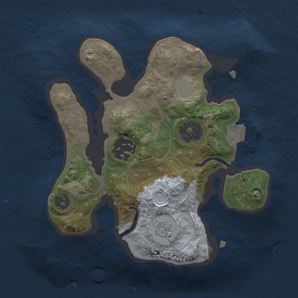 Rust Map: Procedural Map, Size: 2000, Seed: 114514, 5 Monuments