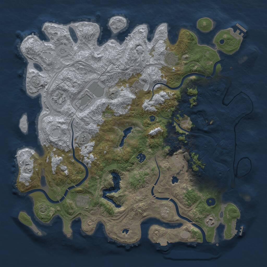 Rust Map: Procedural Map, Size: 4500, Seed: 496873338, 15 Monuments