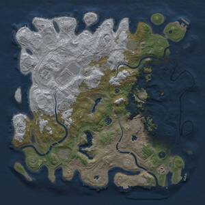 Thumbnail Rust Map: Procedural Map, Size: 4500, Seed: 496873338, 15 Monuments