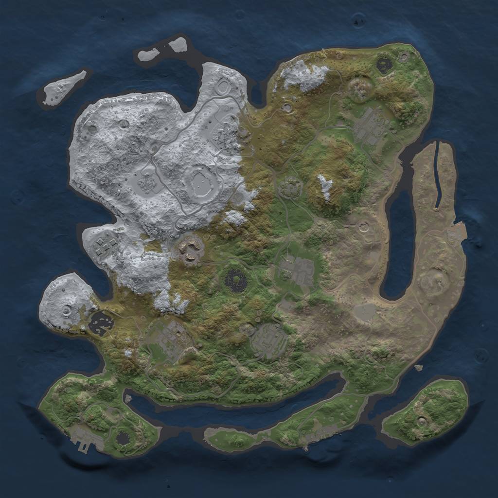 Rust Map: Procedural Map, Size: 3200, Seed: 39725391, 16 Monuments
